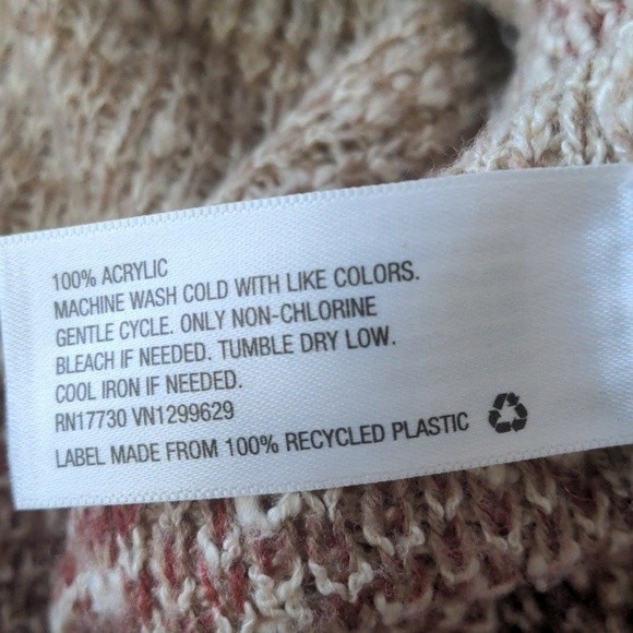 Knox Rose Ombre Cream Tan Rose Striped Knit Scoop Neck Side Slit‎ Sweater Small - Picture 11 of 13